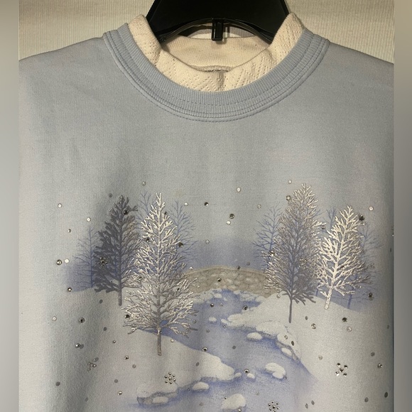 Vintage Lace collared crewneck Sweater by Morning Sun - Picture 2 of 5